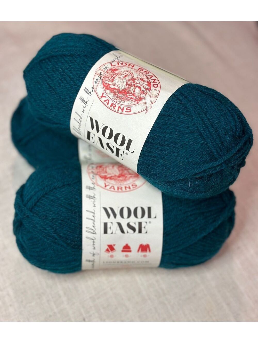 3x 3oz Lion Brand Yarns Wool-Ease 80% Acrylic 20% Wool 4 Med #078 Rainforest